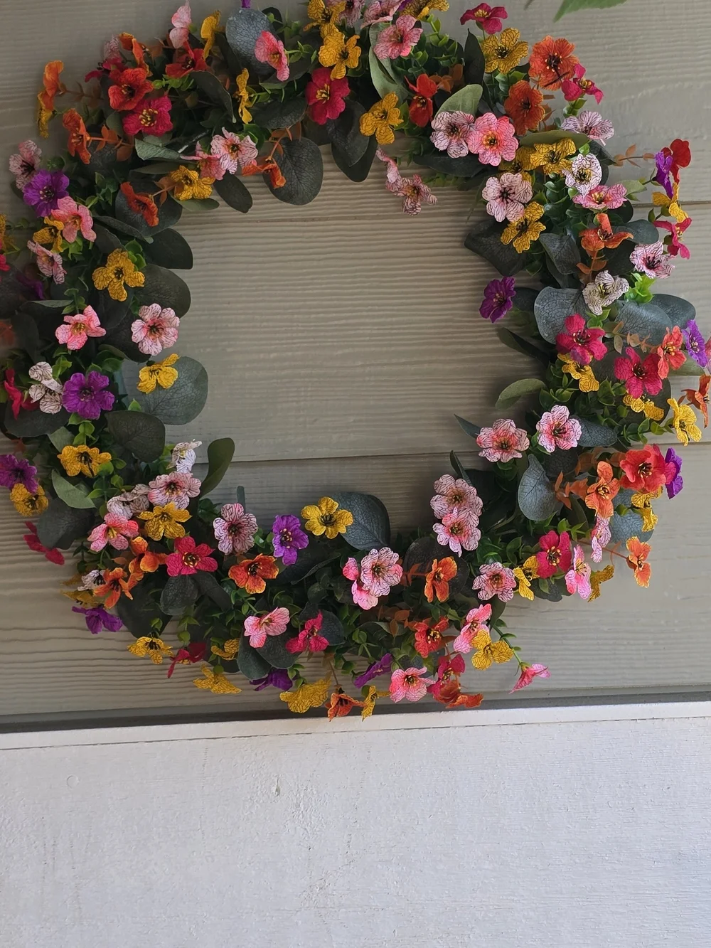 Home Holiday Vibrant Multi-Color Floral Wreath 20 Inches